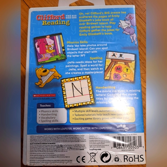 Leapster Clifford the Big Red Dog Reading Game - Picture 2 of 3